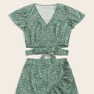 Matching cute green going out set